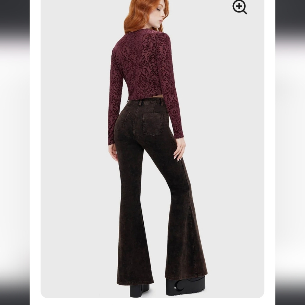 Killstar Dark Brown Flare Pants - Picture 3 of 3